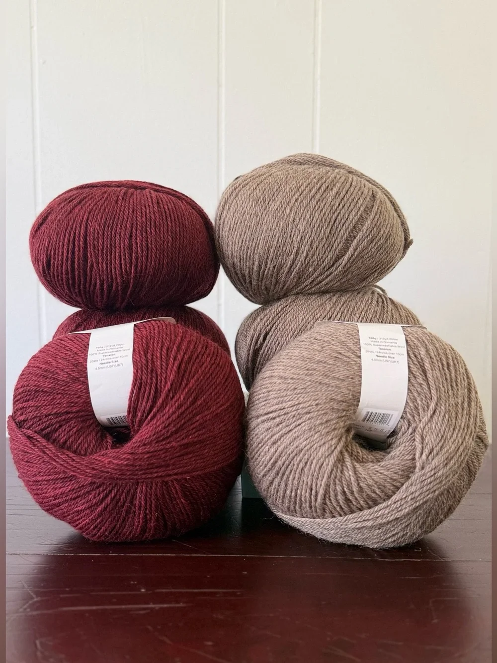 (7) Ella Rae Classic Heathers - Shadow/Cherrywood, 100% wool, *Sweater Quantity*